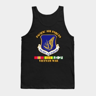 USAF -  SSI - Pacific Air Forces w VN SVC Ribbons Tank Top